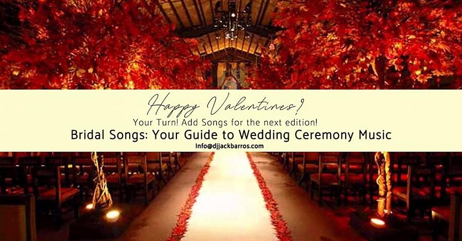 מדריך זה לשירי טקסי חתונה מכיל מוזיקה קלאסית ועכשווית כאחד