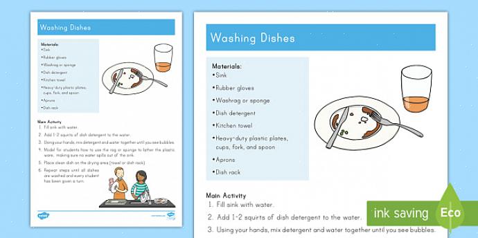 אתה יכול להשתמש בכלי אוכל מלא במים חמים כדי לטבול ולשטוף את הכלים שלך