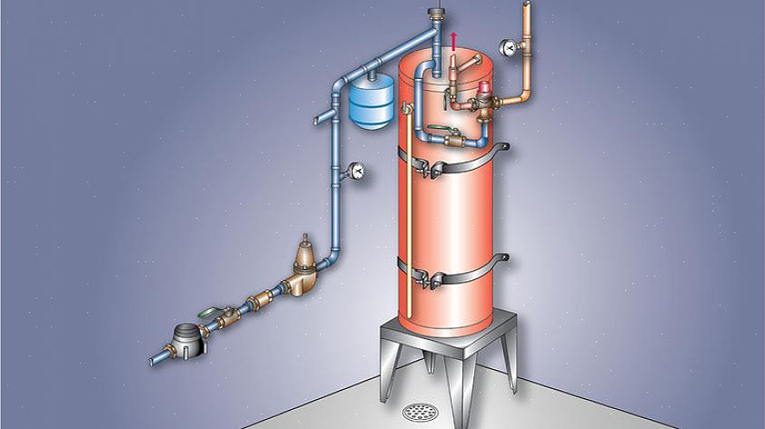 תנור מים שמזרים מעת לעת מים חמים וקיטור משסתום T &amp